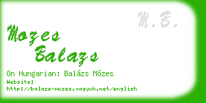mozes balazs business card